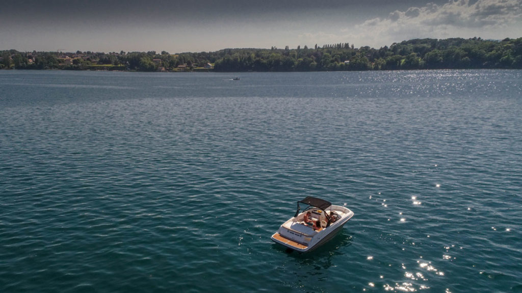 Drone Léman : en bateau sur le lac