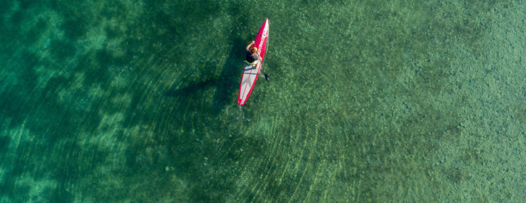 Drone Léman : randonnée stand up paddle sur le lac Léman