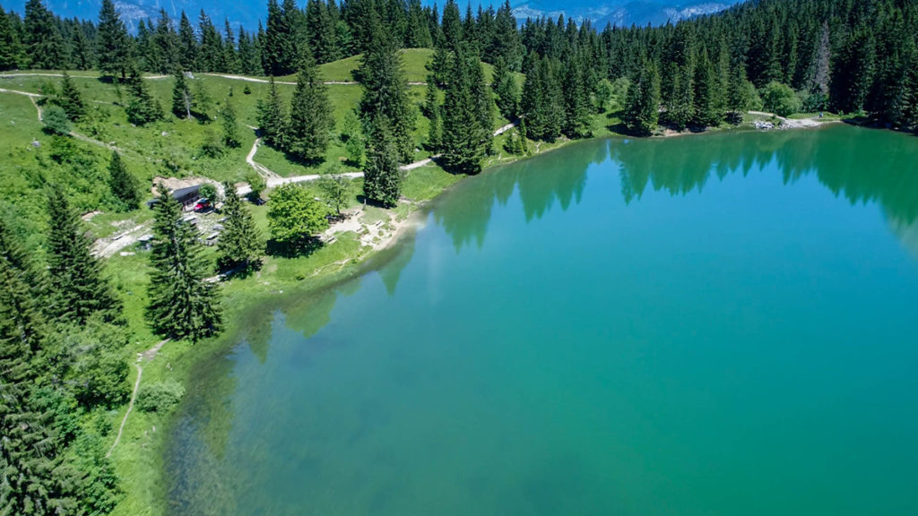 Lac Bénit, repérage par drone en montagne